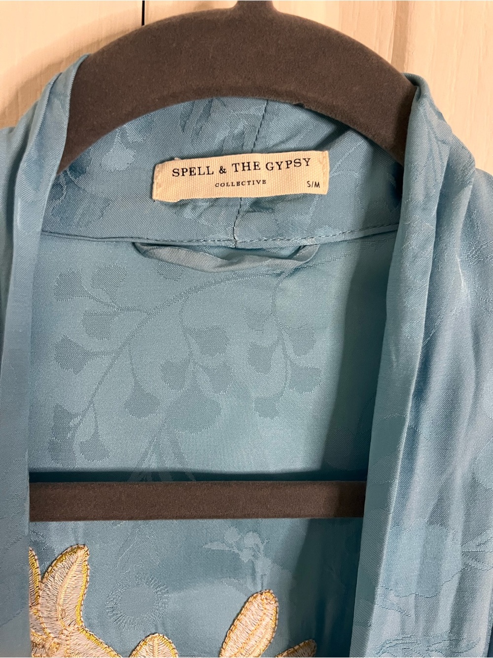 Spell atrium Embroidered Jacquard kimono robe - Picture 6 of 10